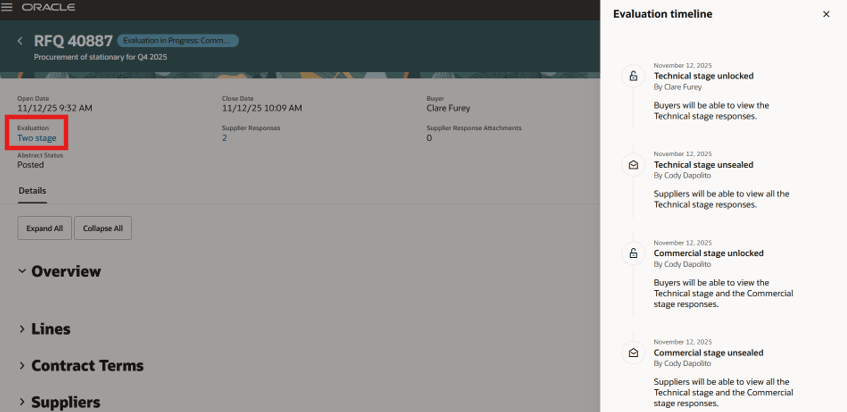 TImeline (2ステージ見積依頼の場合)