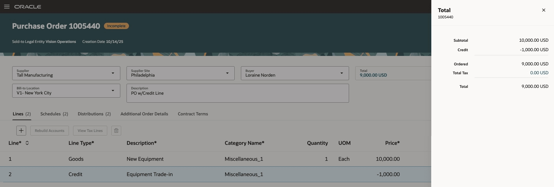 発注原価の内訳を示す合計金額