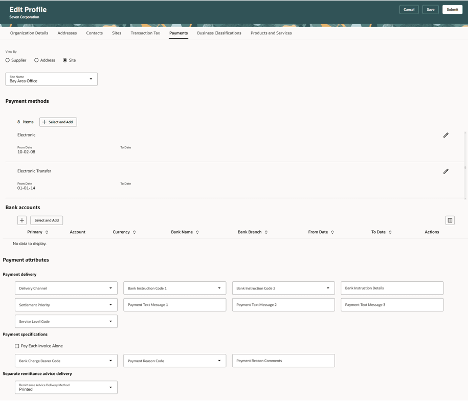 サイトの支払情報の更新