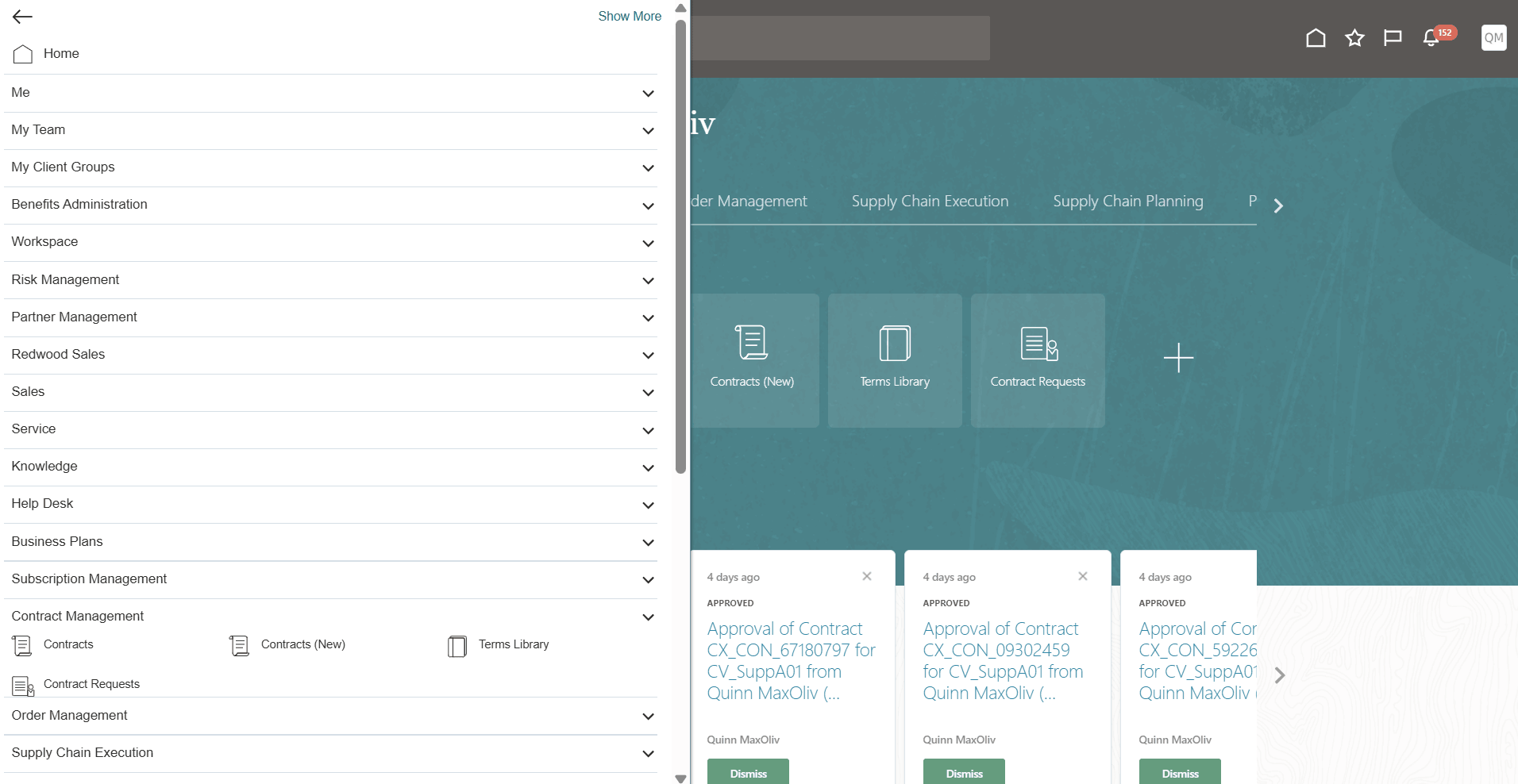 左側のメニューの「契約(新規)」オプション