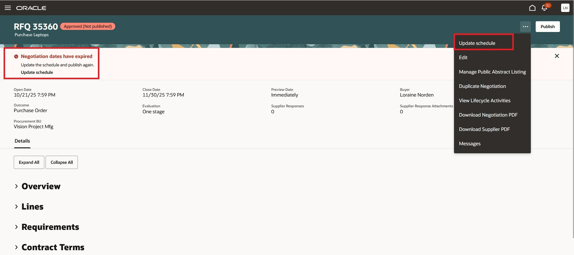 スケジュール・リンクの更新
