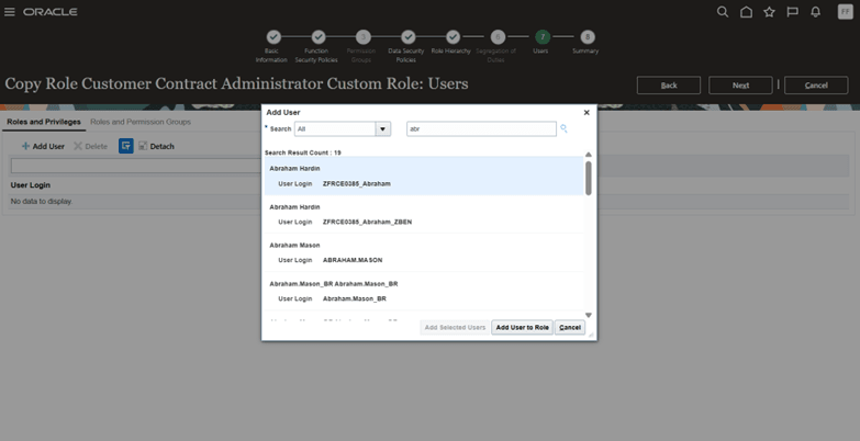 カスタム・ロールへの新規ユーザーおよび既存ユーザーの追加