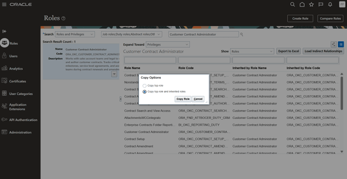 「Copy top role and inherited roles」を選択してロールをコピーします