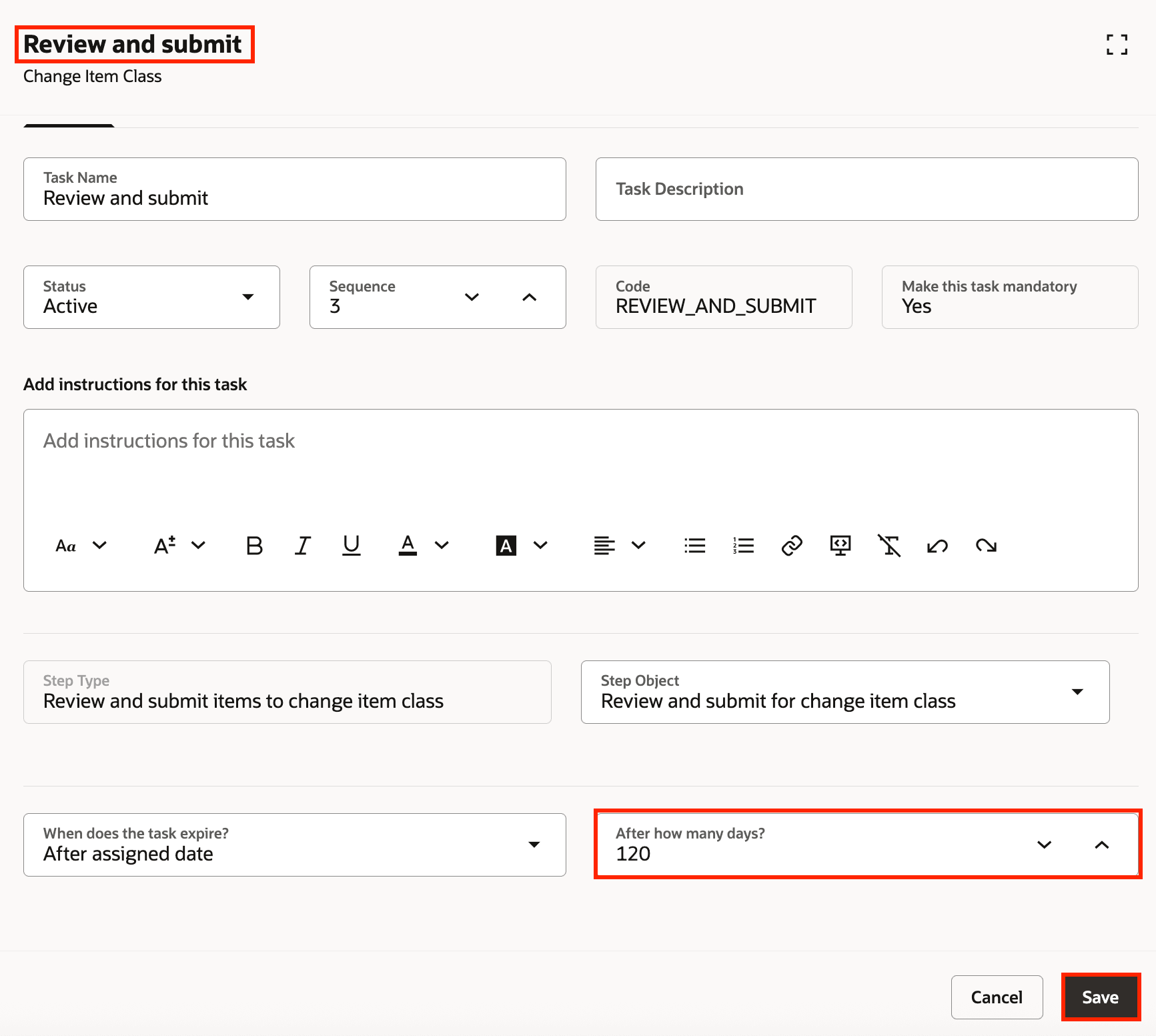 タスク: レビューおよび発行