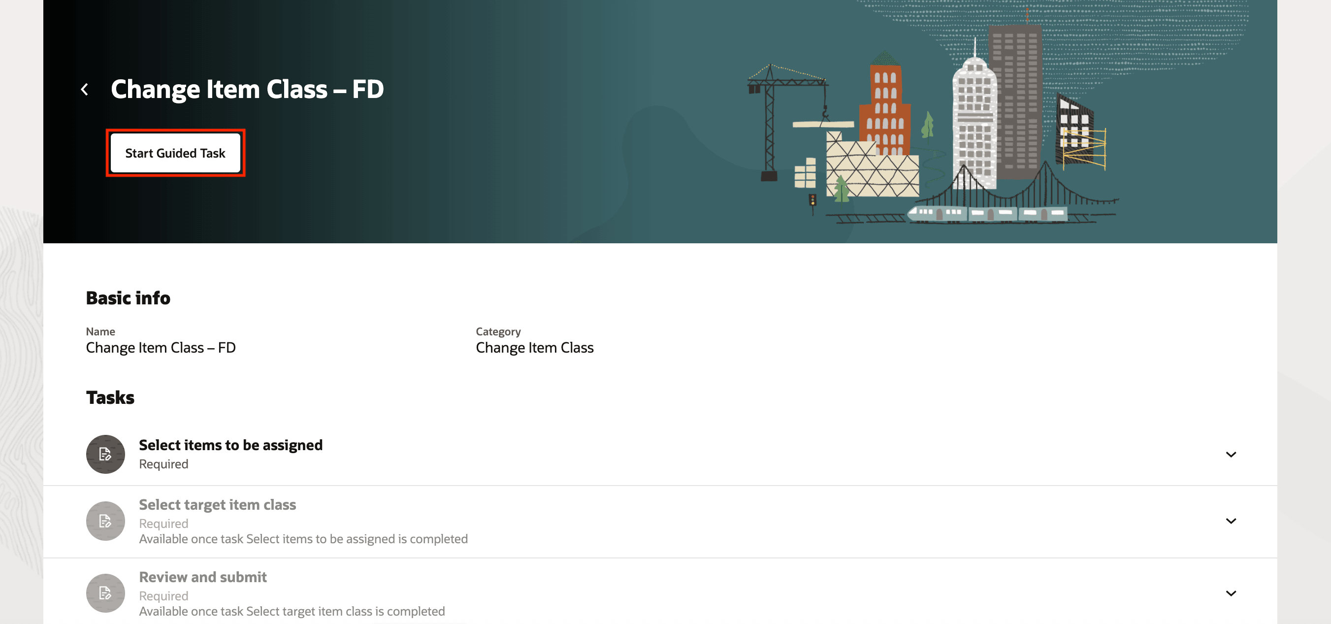 変更項目区分の開始- FDタスク・フロー