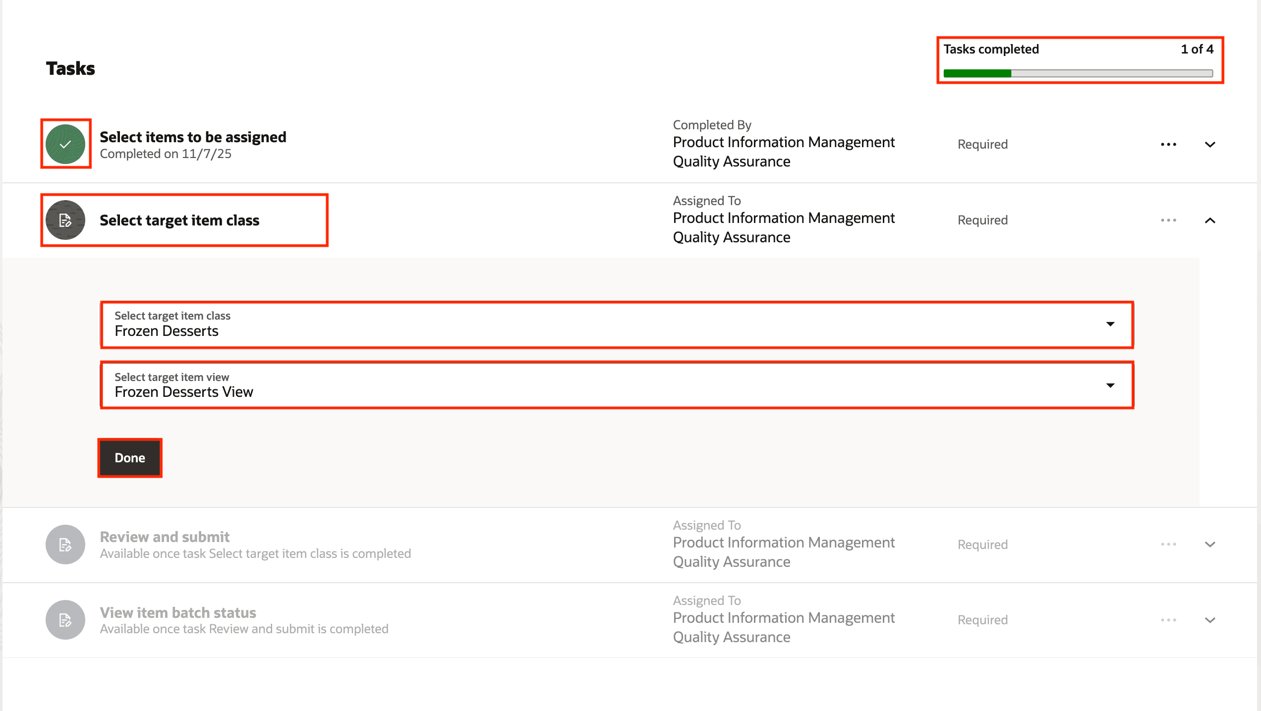 選択したターゲット・クラス