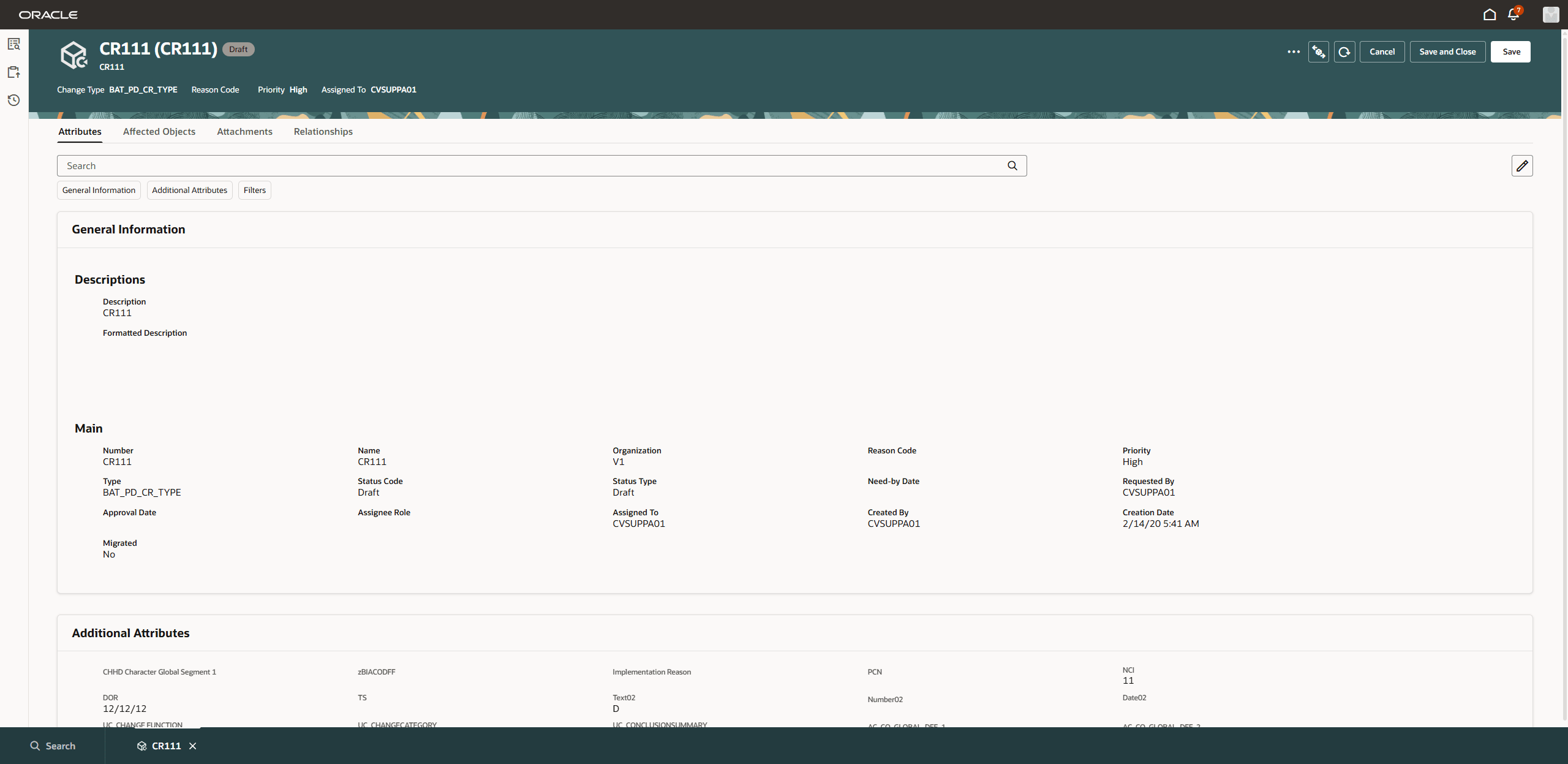サプライヤ・ポータルでビジネス・ルールを使用して「履歴」タブが表示されない変更要求