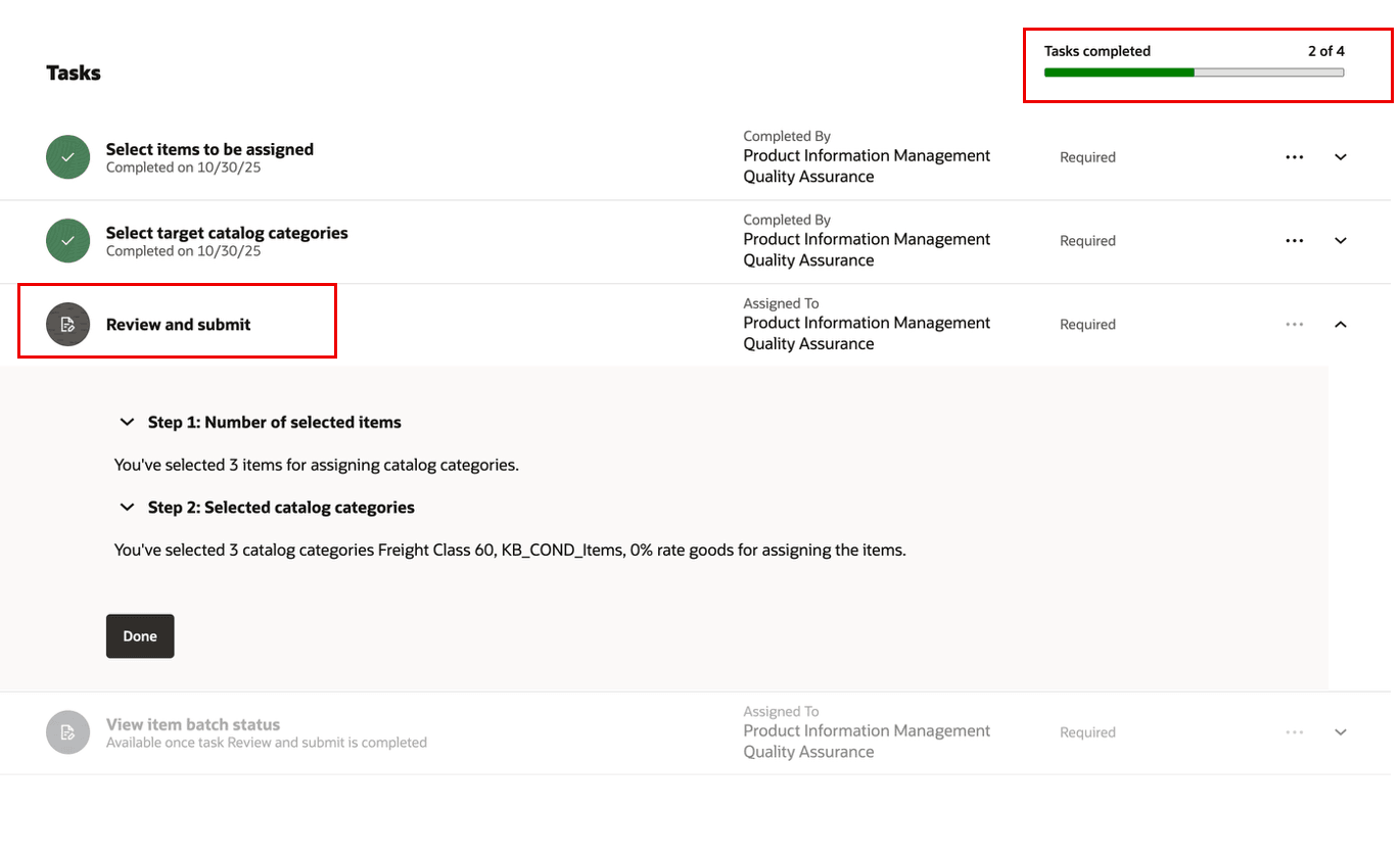 タスク: レビューおよび発行