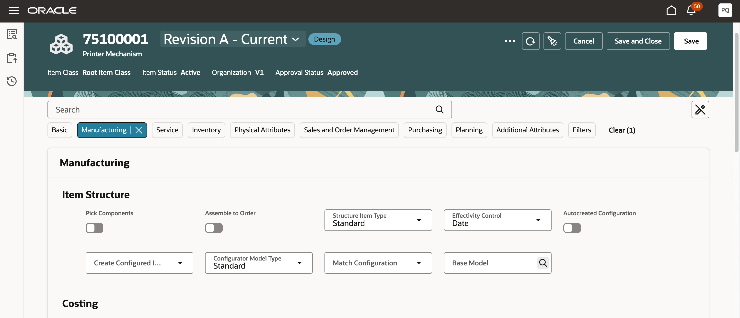「編集」アイコンを使用した属性の編集