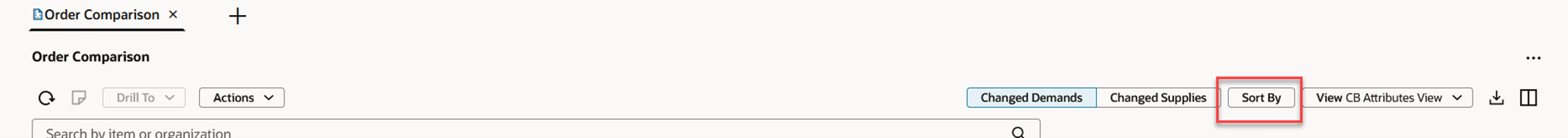 「ソート」ボタン