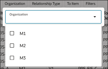 リストから組織を選択