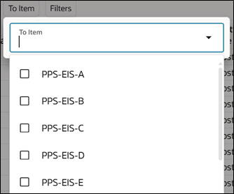 リストからアイテムを選択
