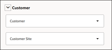 顧客および顧客サイトの選択