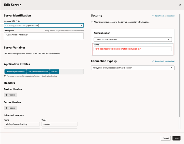 faiRestApiのサーバー・スコープの変更