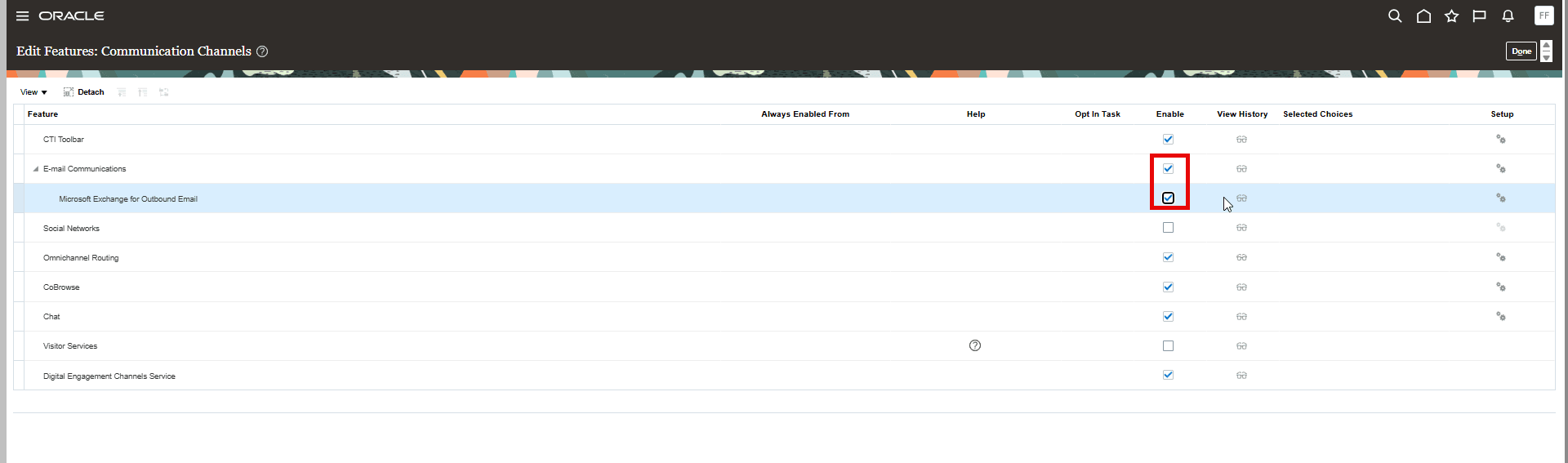 アウトバウンドEメールのMicrosoft Exchangeの有効化