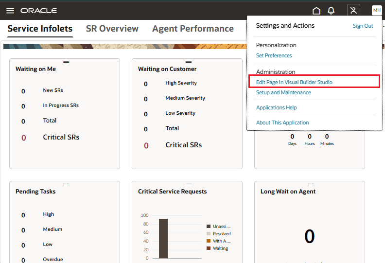 Visual Builder Studioを開きます