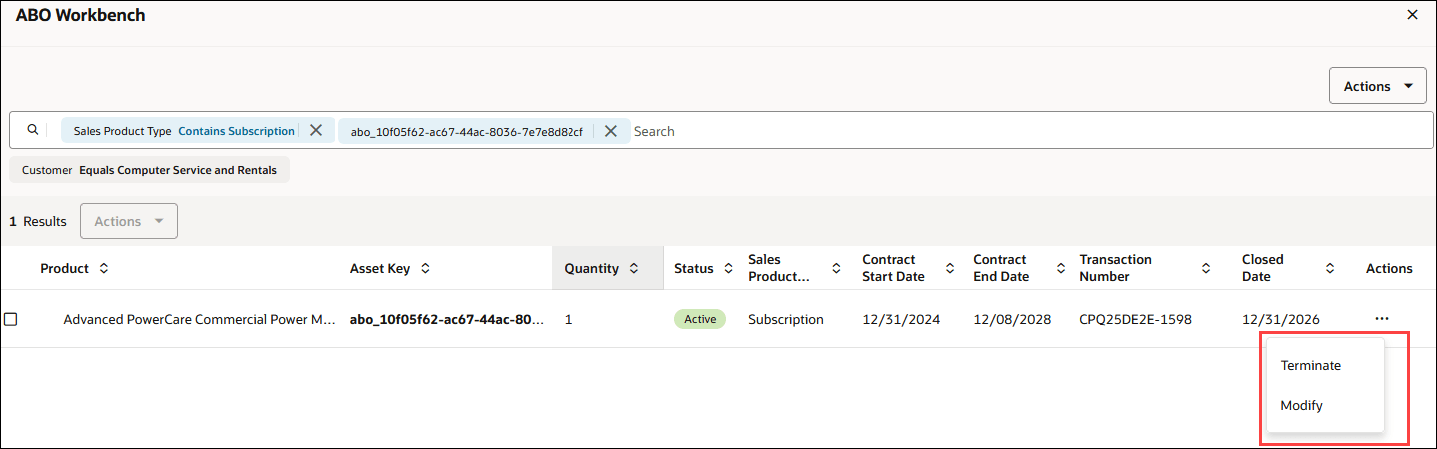 「はい」に設定されたABOワークベンチの例