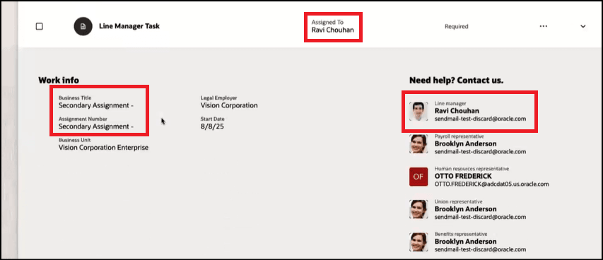 勤務情報のアサイメントID