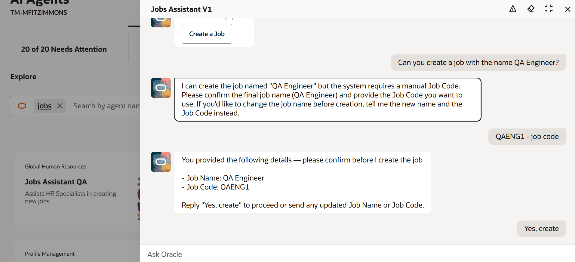 役職コード生成方法が「手動」に設定され、コードが指定されていない場合の役職の作成