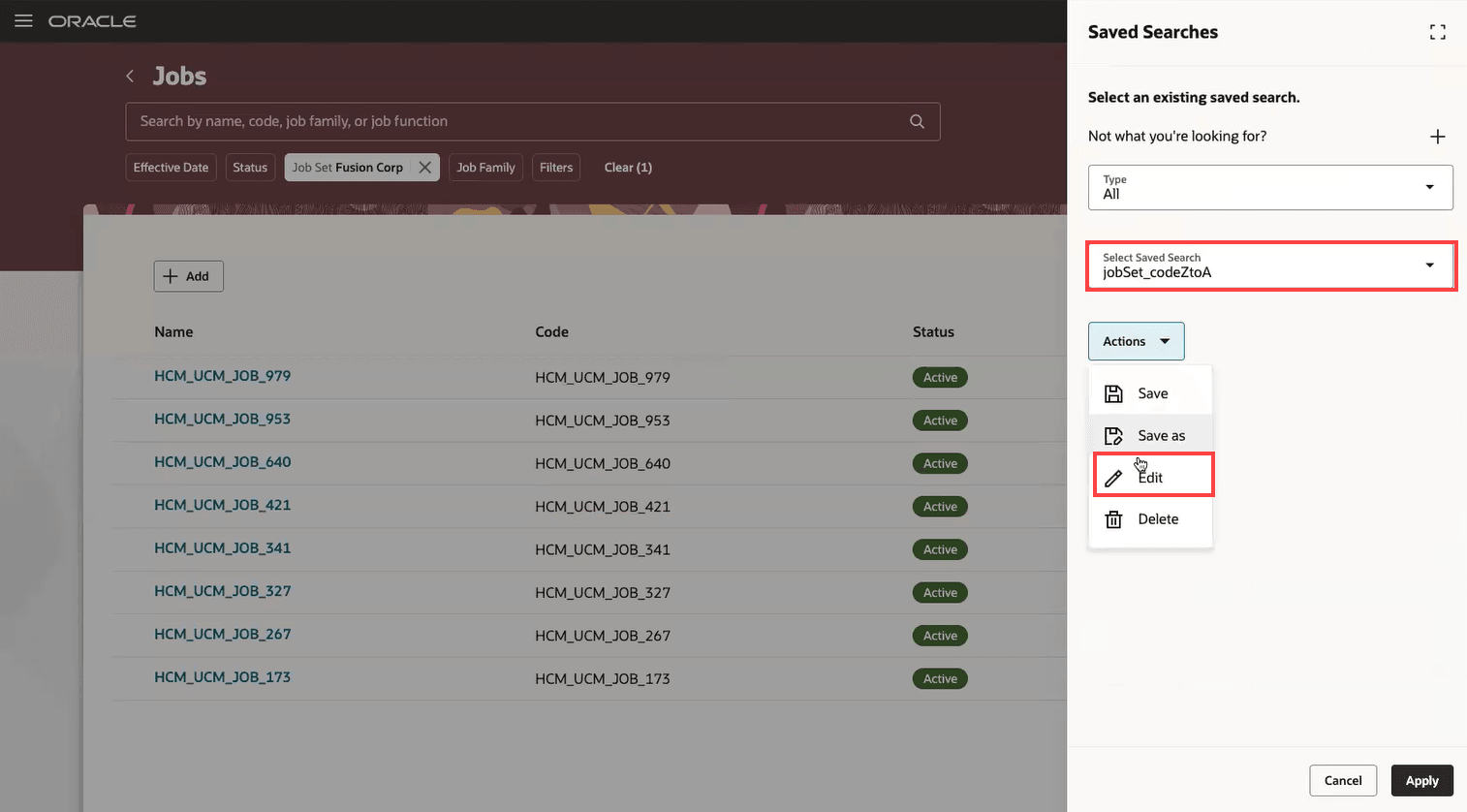 保存済検索の編集