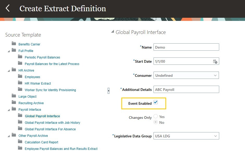 Payroll Interfaceの作成