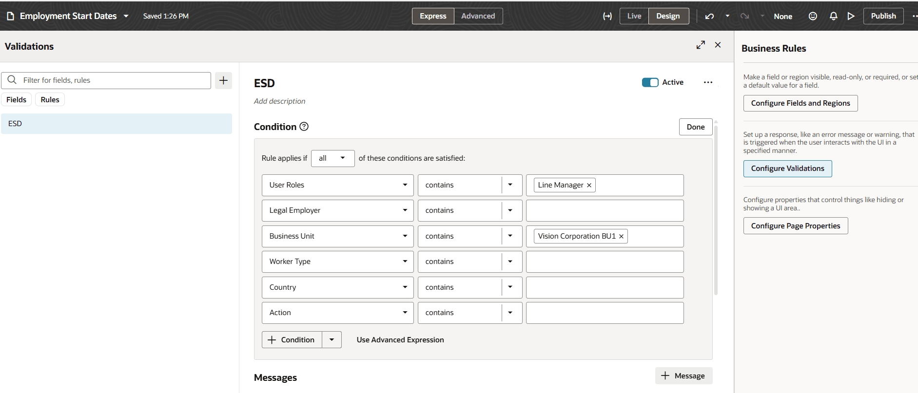 雇用開始日ページの検証サポート