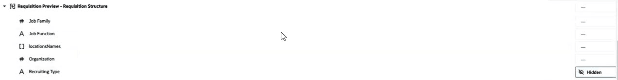 フィールドが非表示のルール