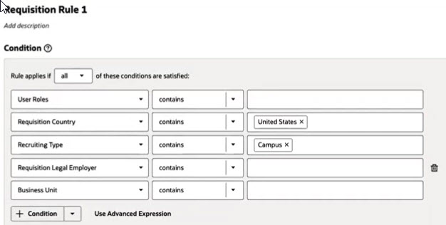 フィールドおよびリージョンを表示または非表示にする条件