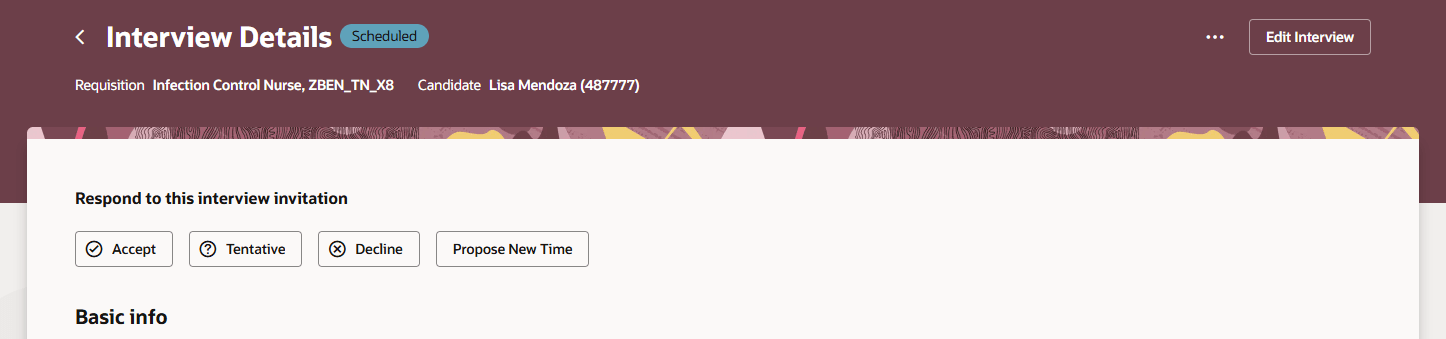 このインタビューへの招待への応答