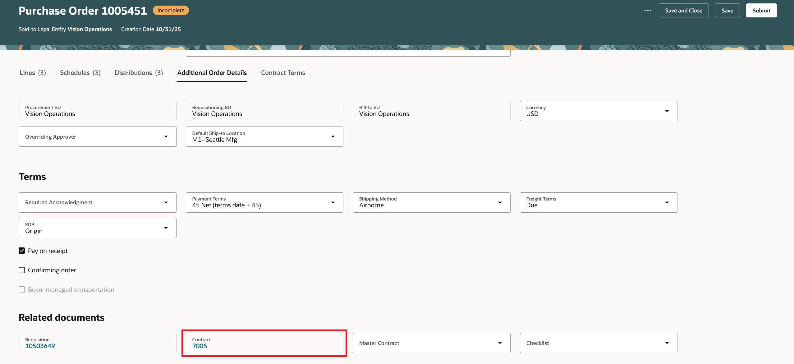 発注ページの契約参照