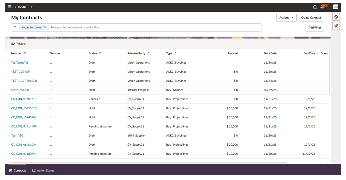 契約リスト ページ