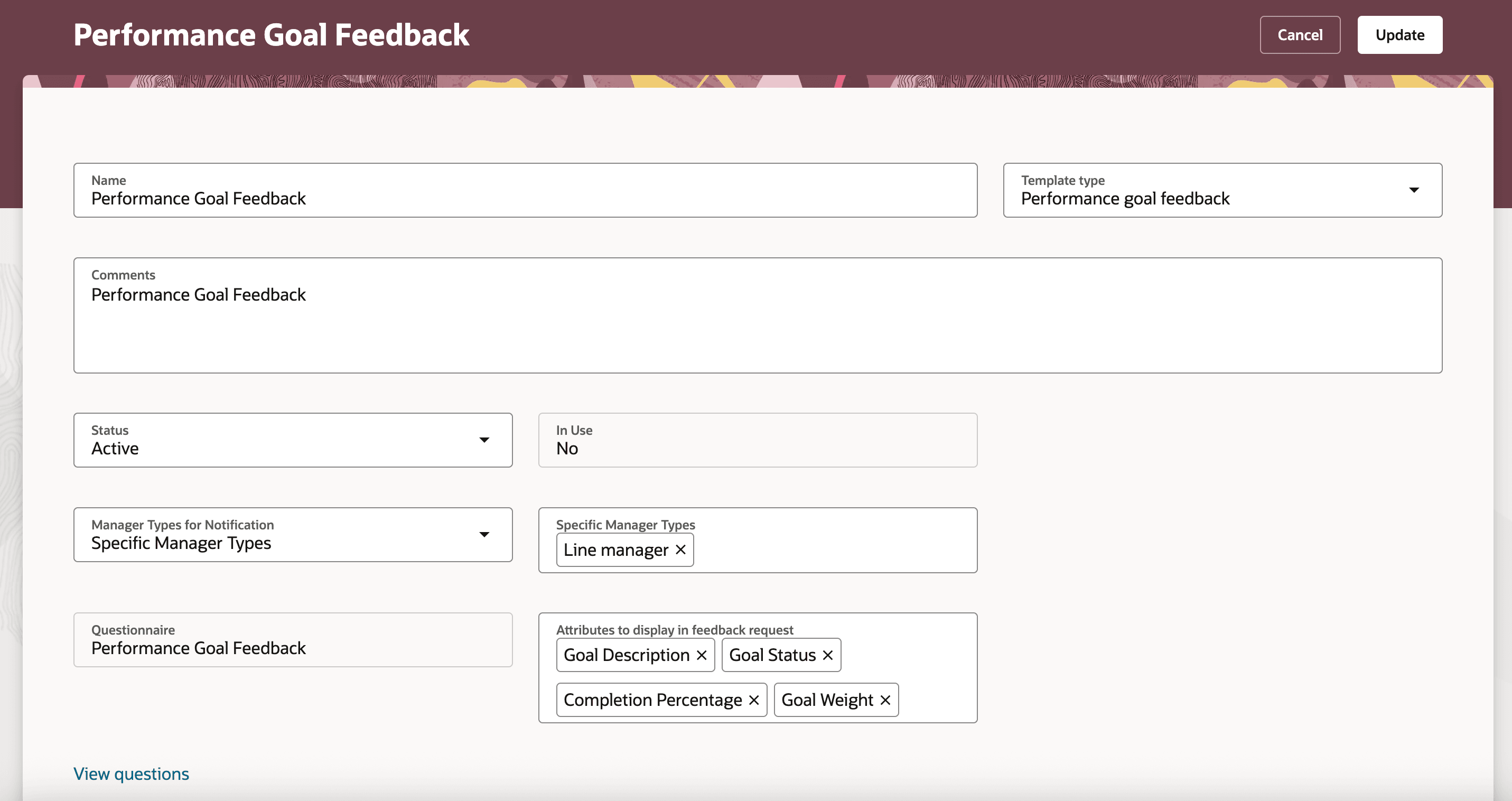 パフォーマンス目標フィードバック・テンプレート