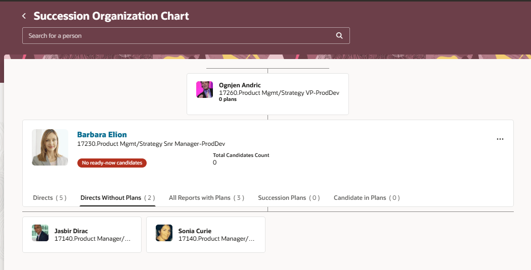 「プランなしの直属」タブ