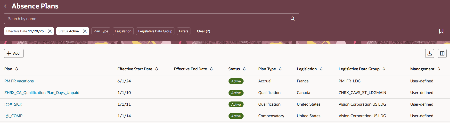 休暇欠勤プラン・レッドウッド・ページ