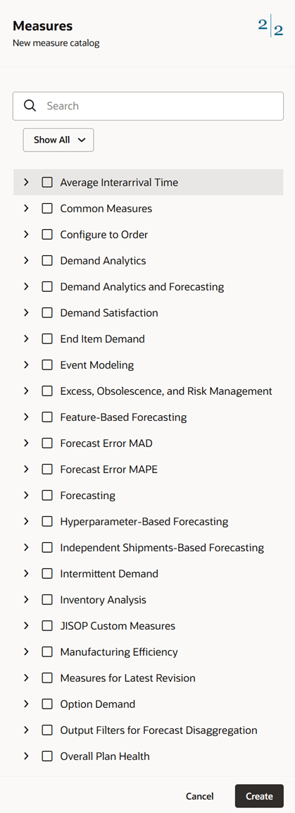 引出しの名前付き新規メジャー・カタログの「メジャー」タブ