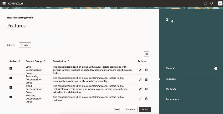 Bayesian機械学習の予測プロファイルを作成するためのガイド付きプロセスの機能ステップ