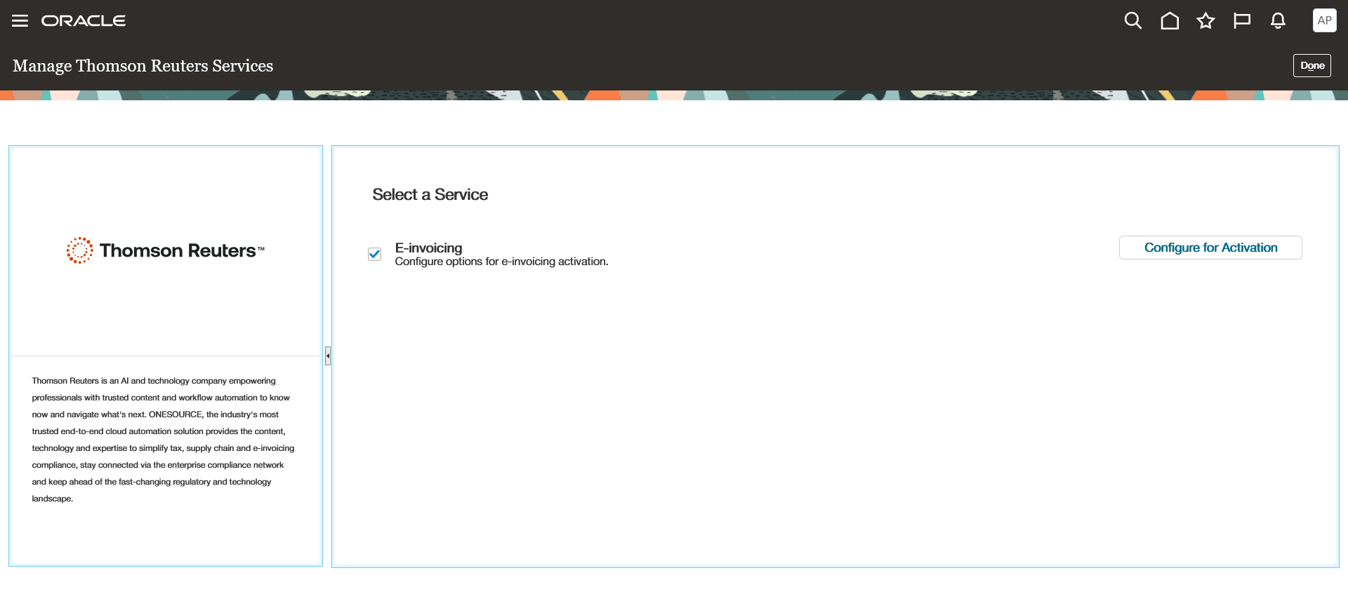 パートナでアクティブ化するサービスの選択