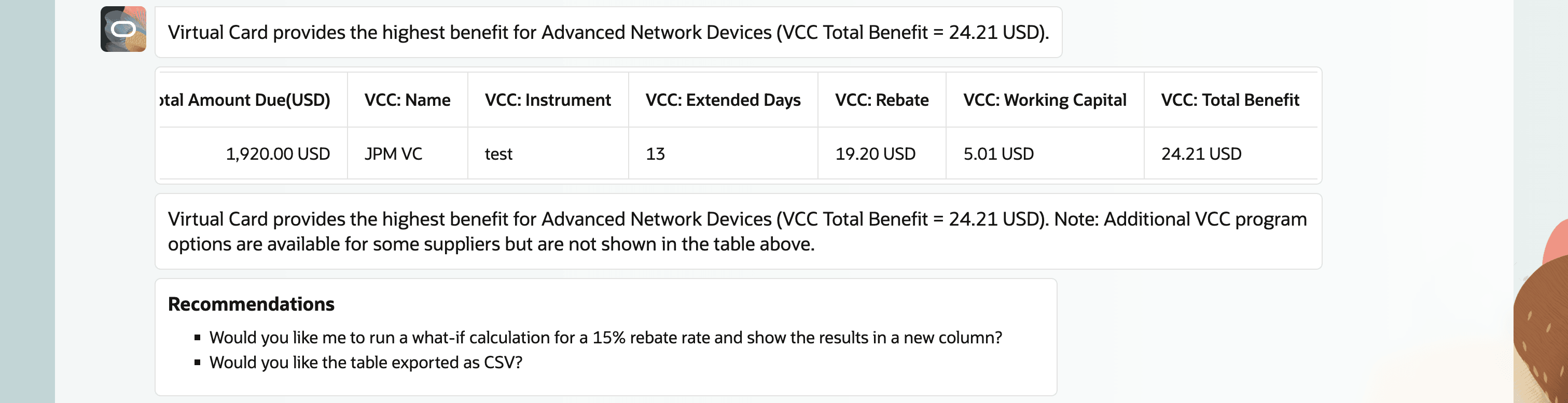 Payment Options Assistantは、他のプログラムの中で最高のメリットを提供するVirtual Cardを見つけました