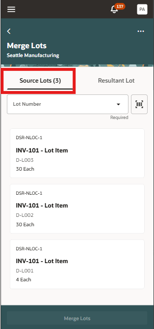 マージ・ロットのソース・ロットの追加