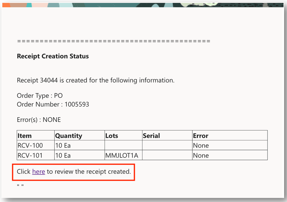 受入作成ステータス