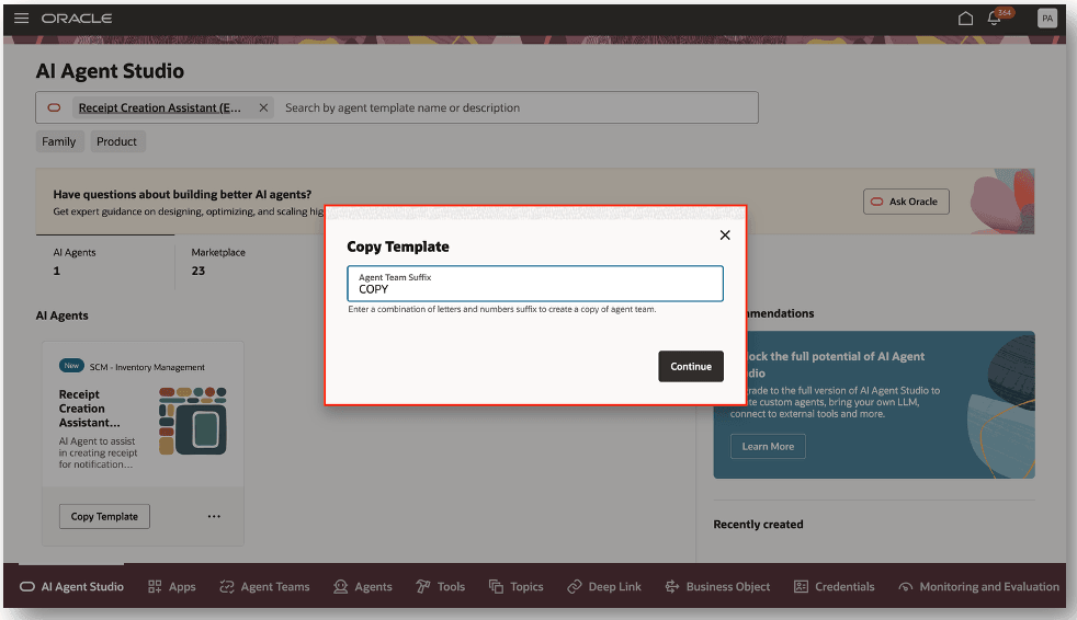 テンプレートのコピー