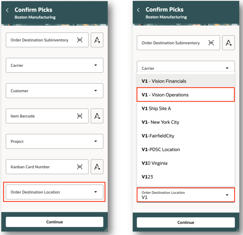 オーダー搬送先事業所で検索