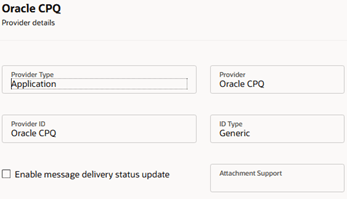 Oracle CPQプロバイダ