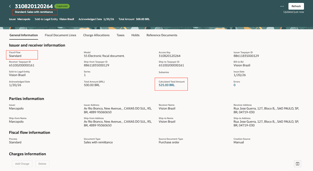 標準会計文書が取得されました。
