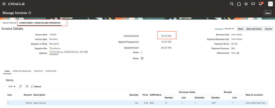標準会計文書からの買掛/未払金請求書です。