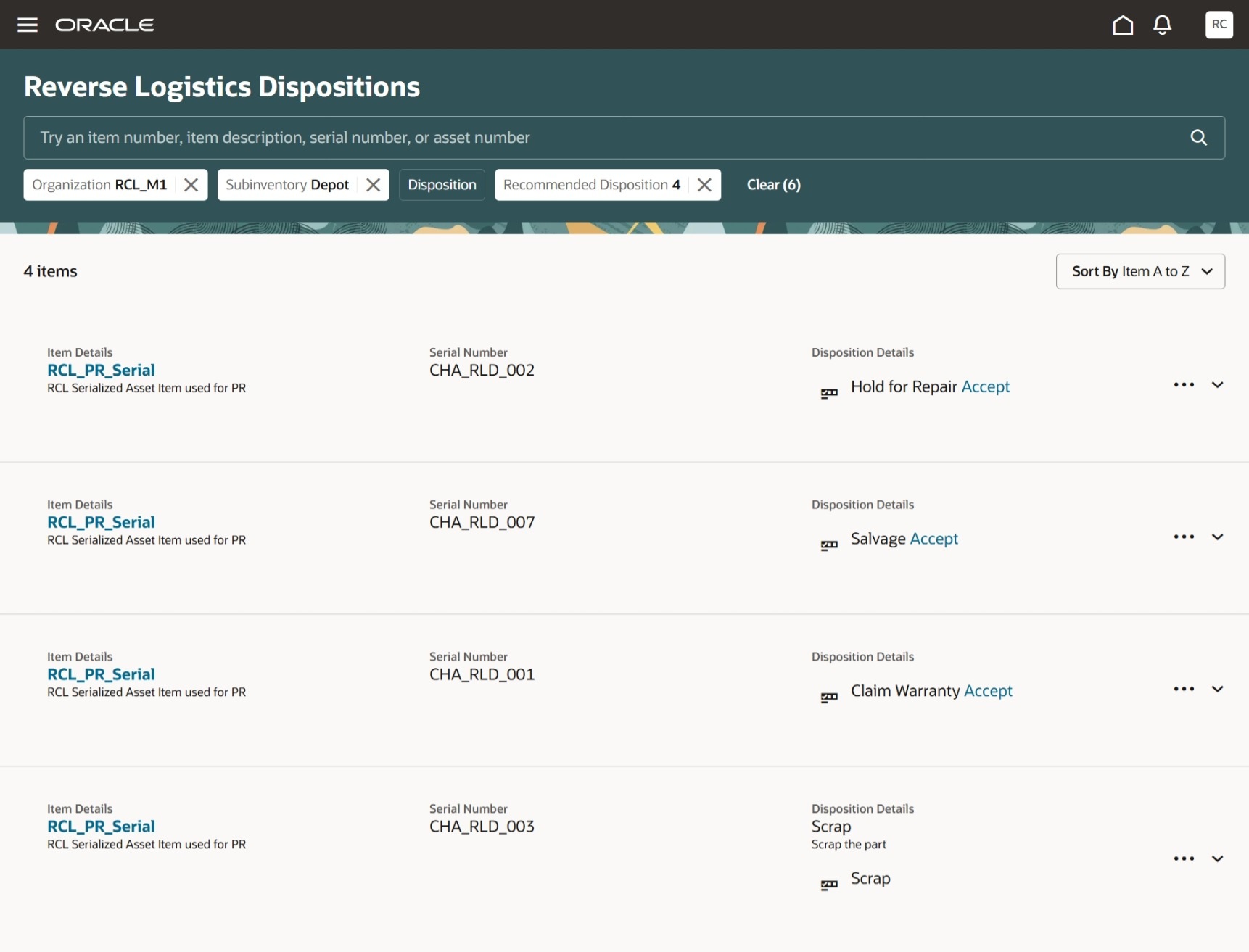 返品部品アドバイザの推奨事項