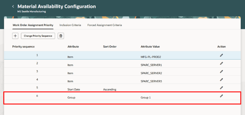 アサイメント優先度属性としてグループ名を使用