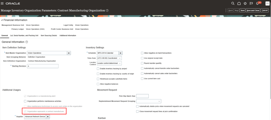 品目組織パラメータの管理