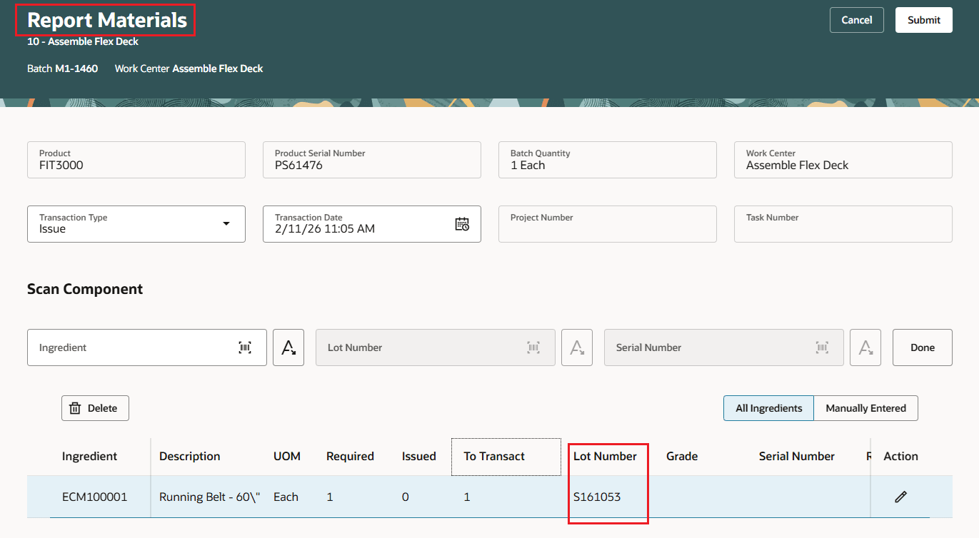 資材のレポート