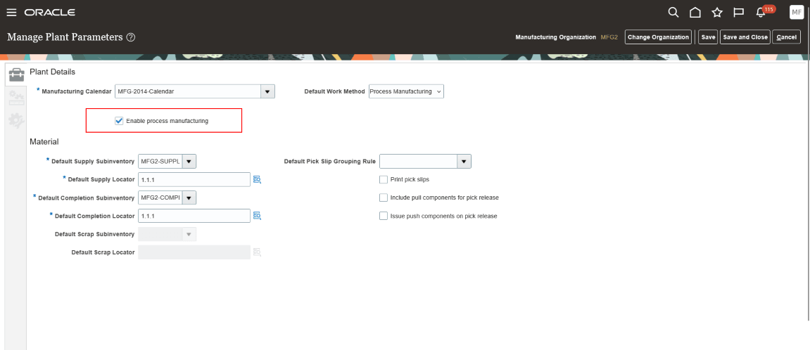 プラント・パラメータの管理ページ